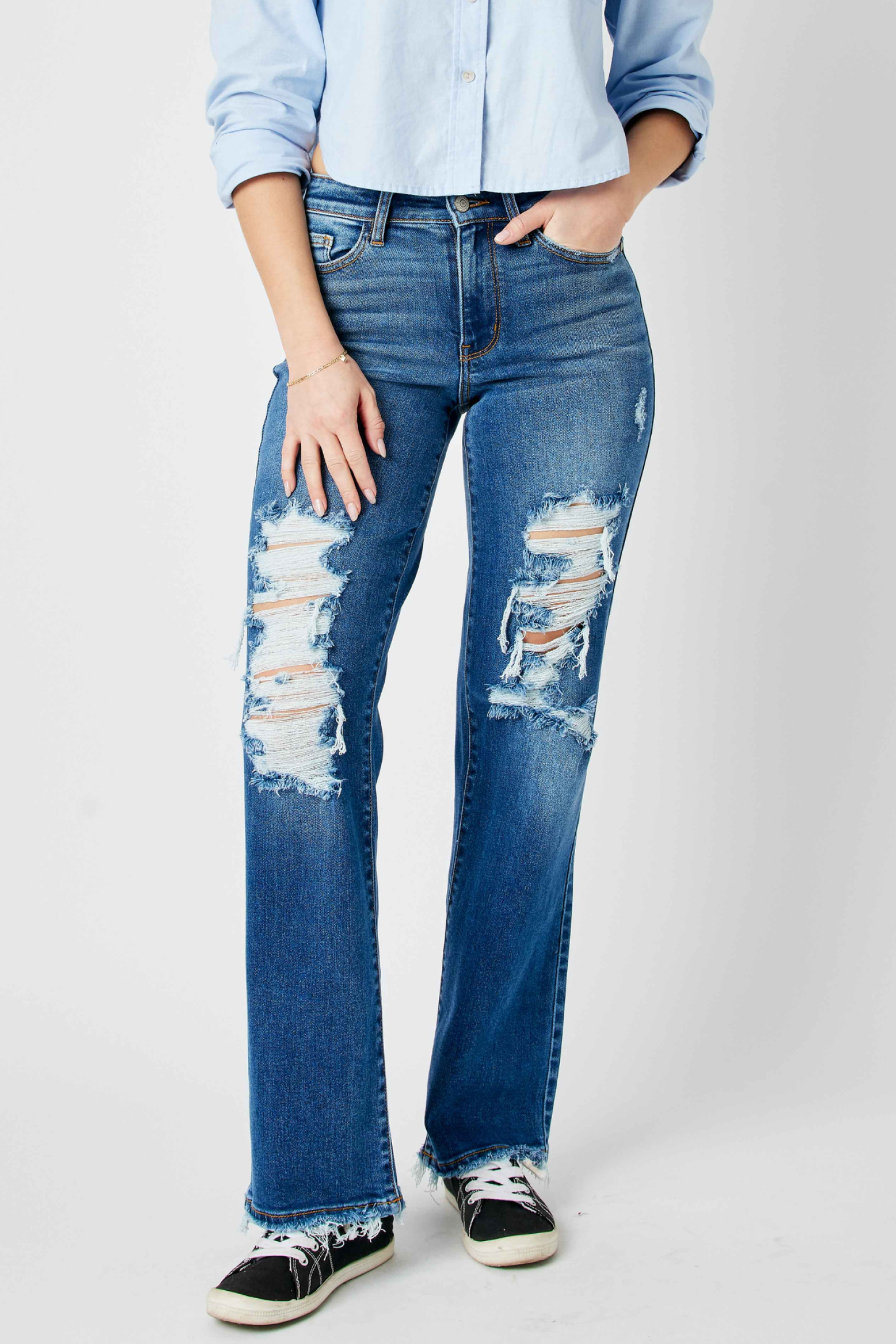 Judy Blue Mid Ride Dad Jean