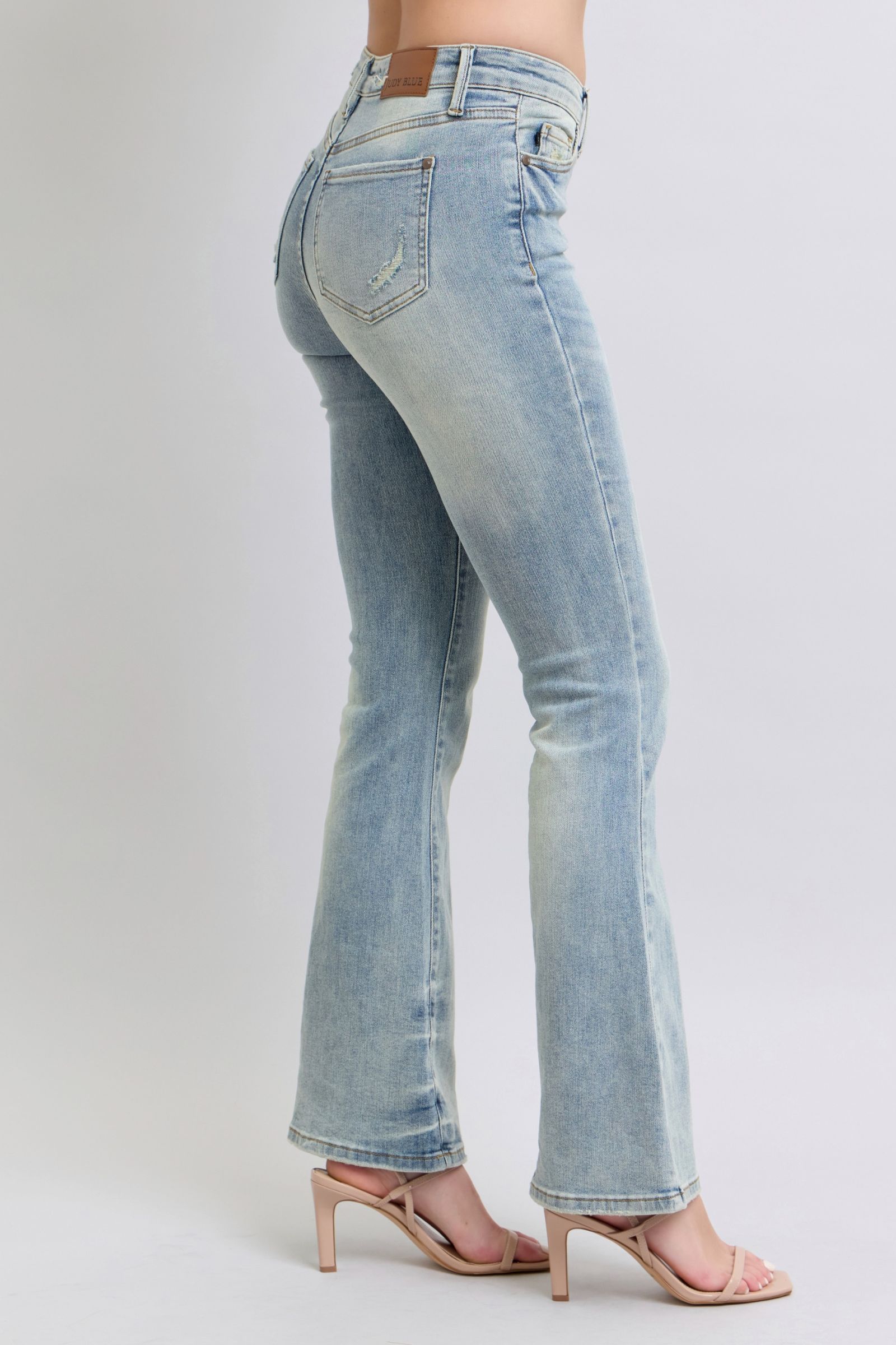 Judy Blue Mid Rise Pin Tail Detail Flare