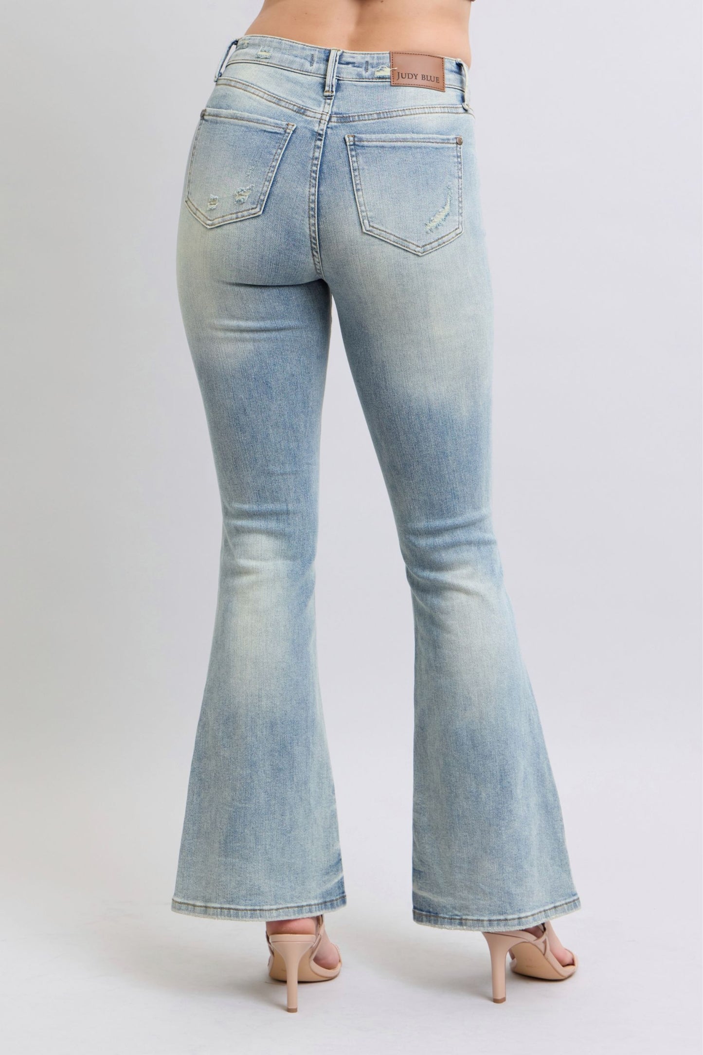 Judy Blue Mid Rise Pin Tail Detail Flare