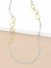 Load image into Gallery viewer, Two Toned Oval And Paperclip Link Long Necklace
