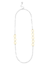 Load image into Gallery viewer, Two Toned Oval And Paperclip Link Long Necklace
