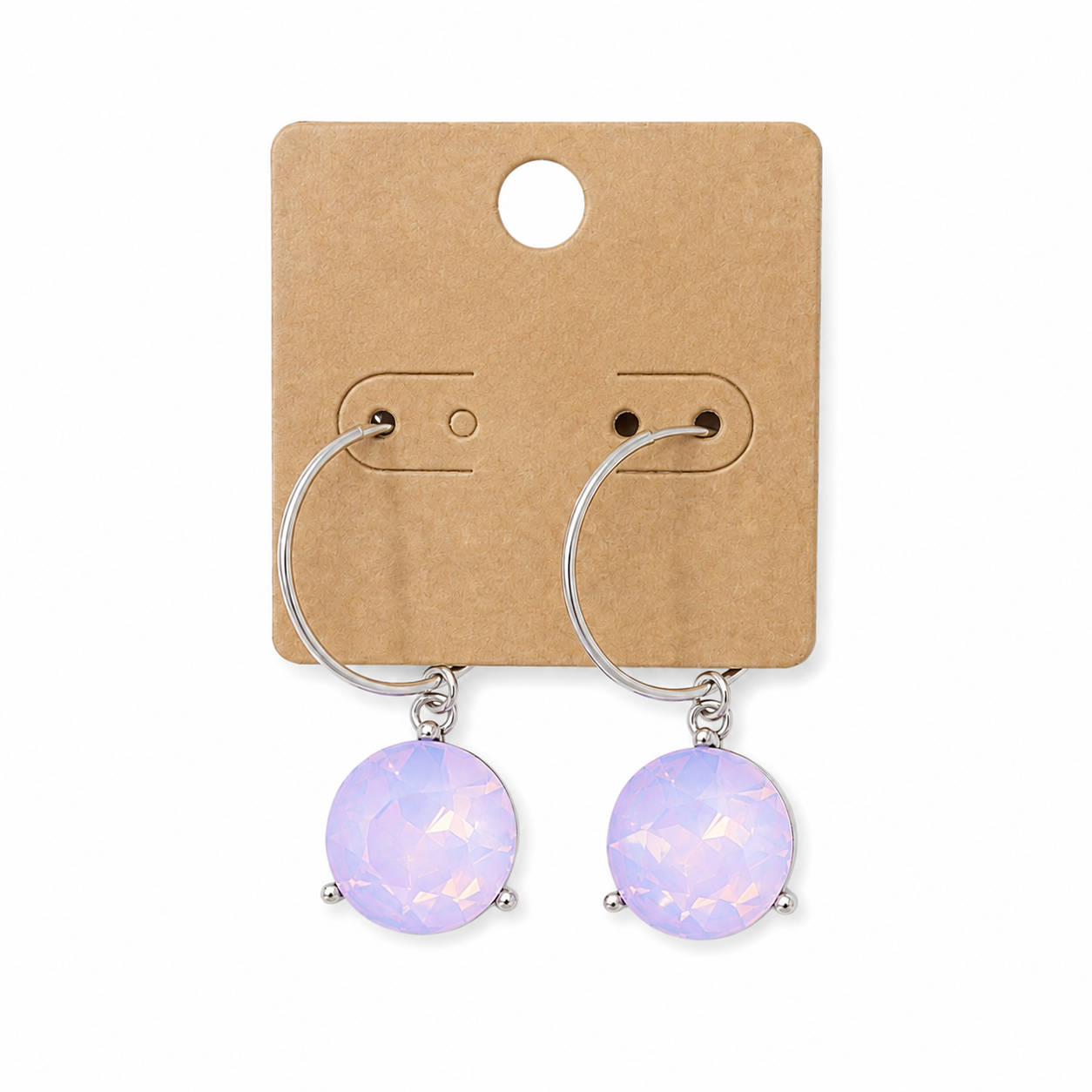 Opalescent Crystal Hoop Drop Earrings