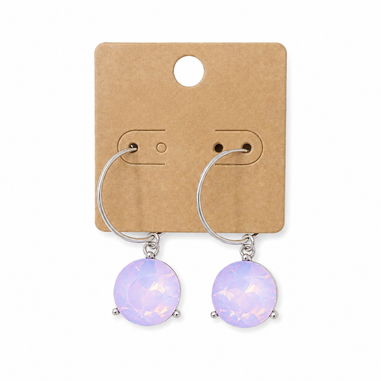 Opalescent Crystal Hoop Drop Earrings