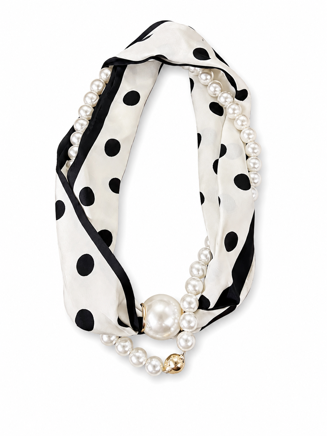 Scarf Necklace with Pearl Strand