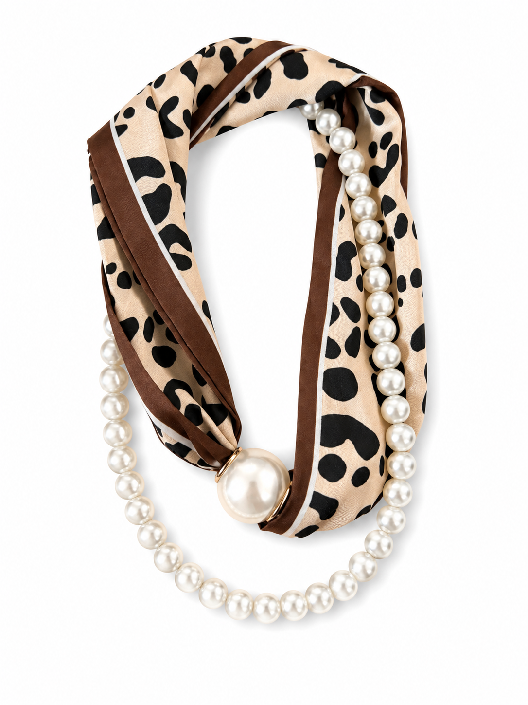 Scarf Necklace with Pearl Strand