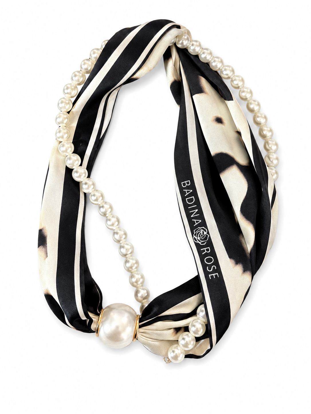 Scarf Necklace with Pearl Strand