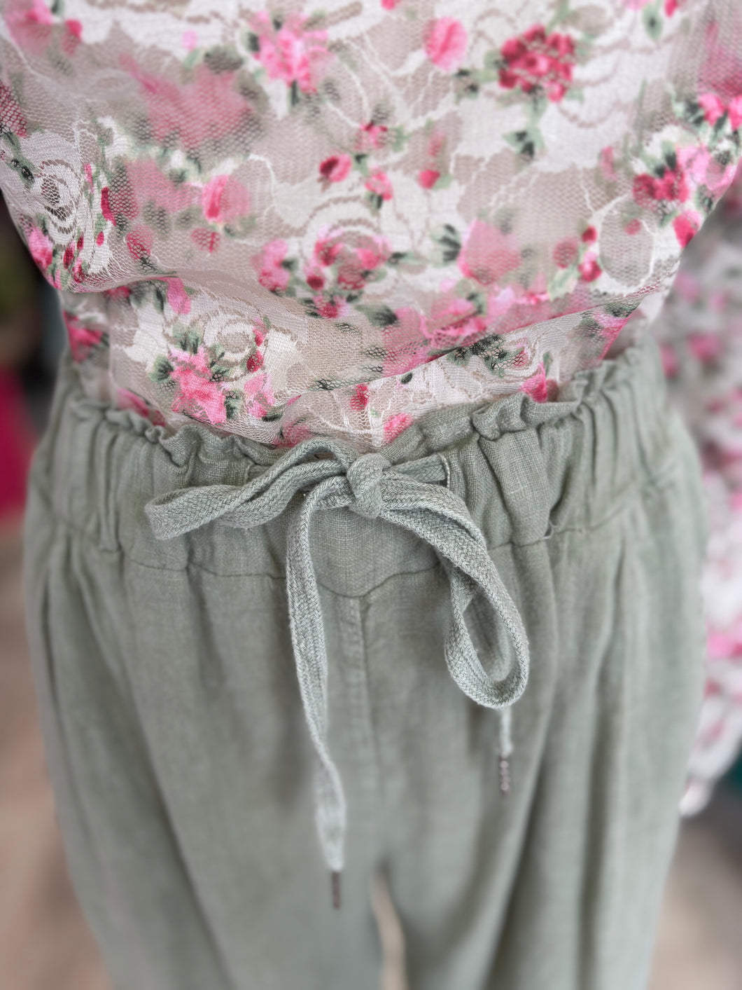 Linen Embroidered Pant