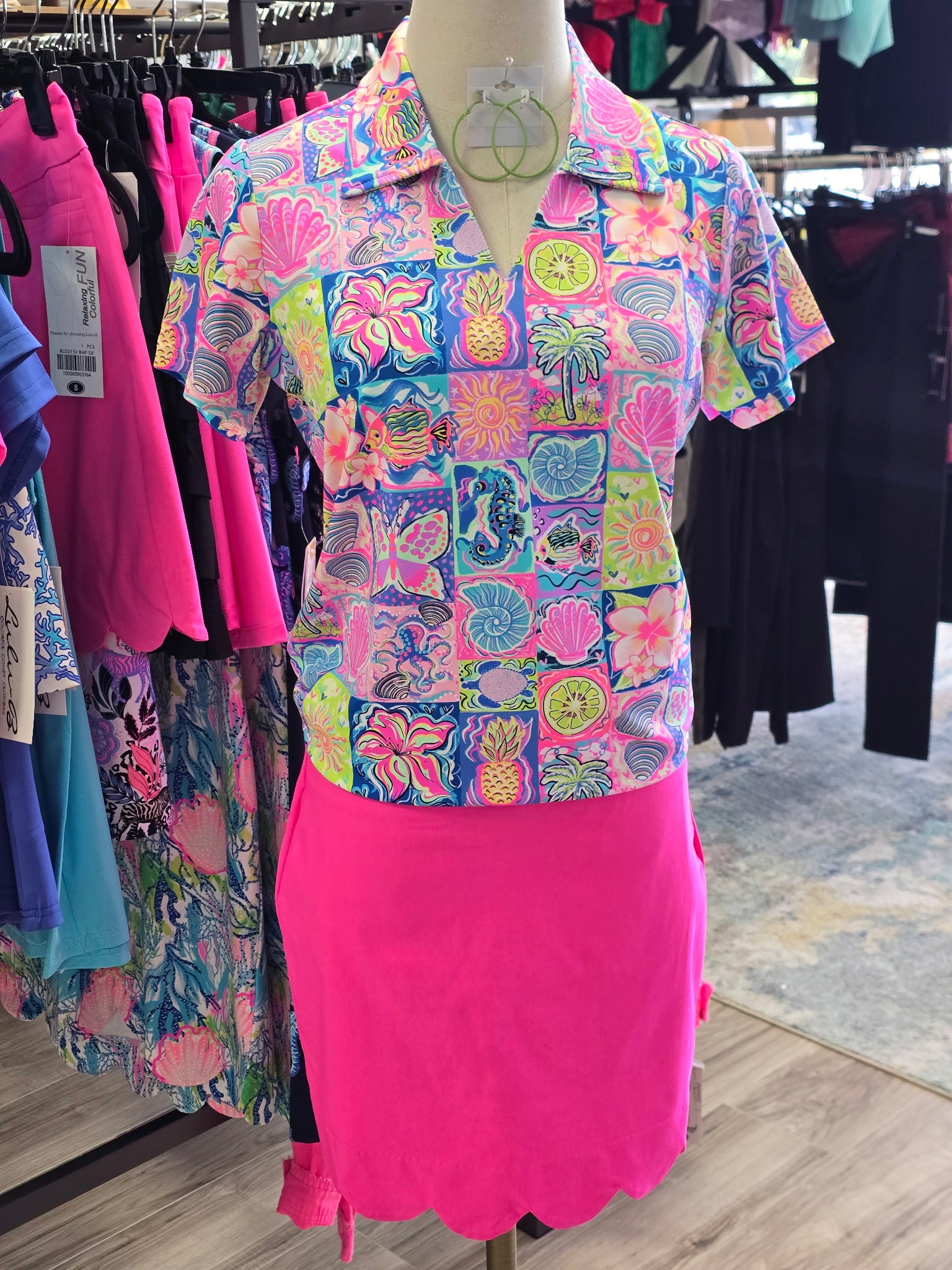 Tropical Collared Top