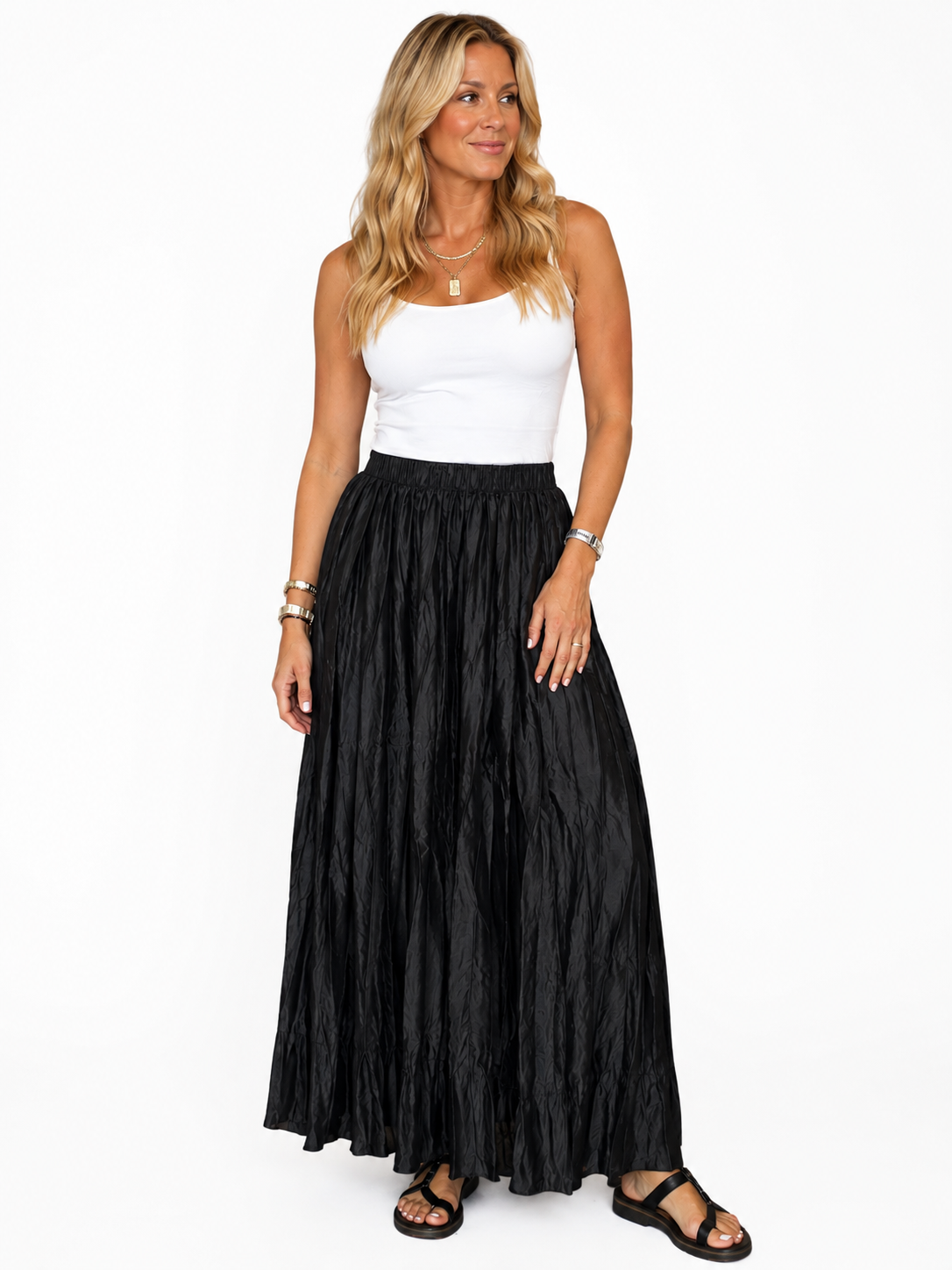 Crushed Maxi Skirt