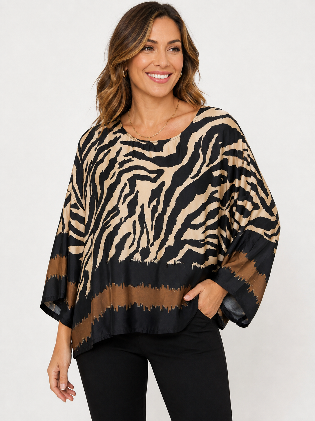 Tiger Printed Kaftan Top