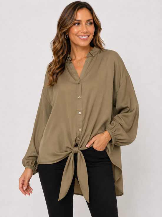 Silk Bottom Knot Top