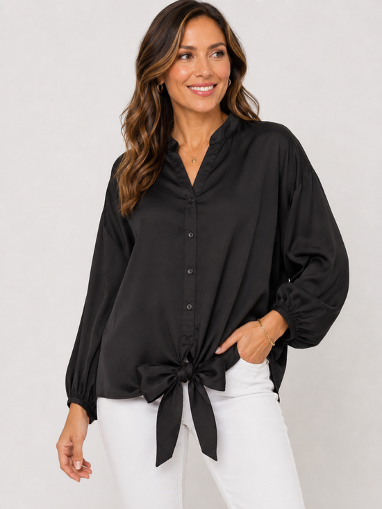 Silk Bottom Knot Top