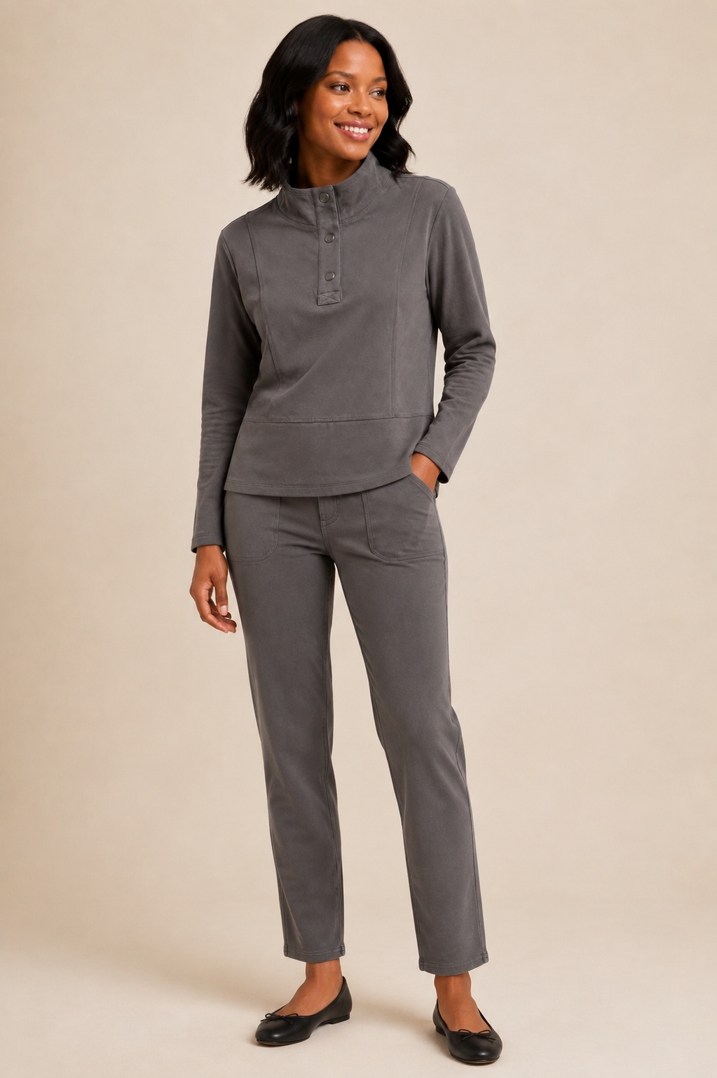 Knit Denim Straight Leg Jean