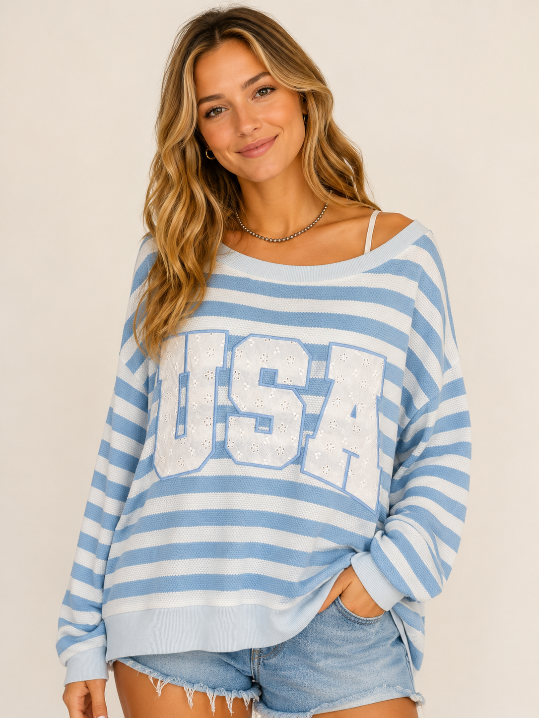 Coastal USA Stripe Lounge Top