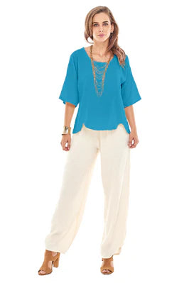 Oh My Gauze Scallop Top