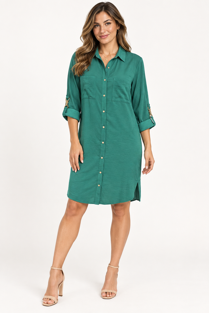 Green with Envy Button Down Dress