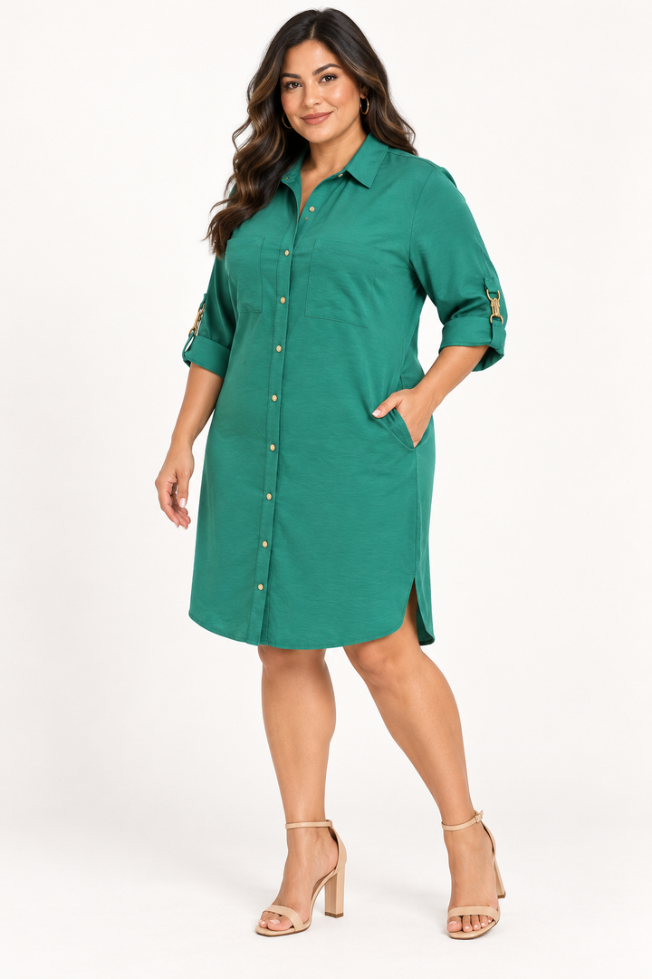 Green with Envy Button Down Dress