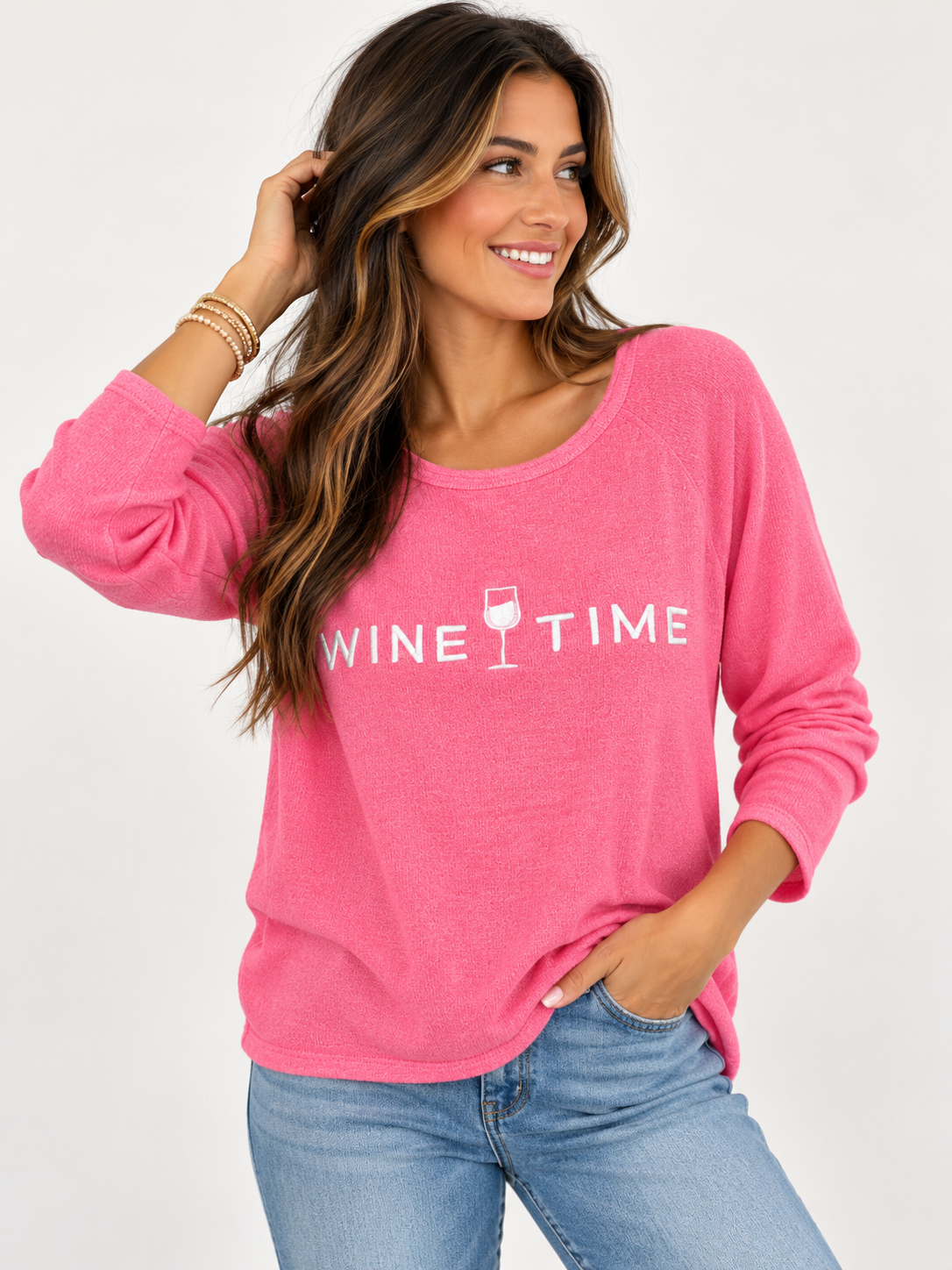 Scoop Neck Embroidery Sweater