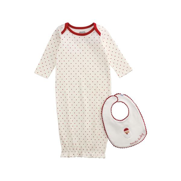 Dot Santa Gown Bib Set *FINAL SALE*