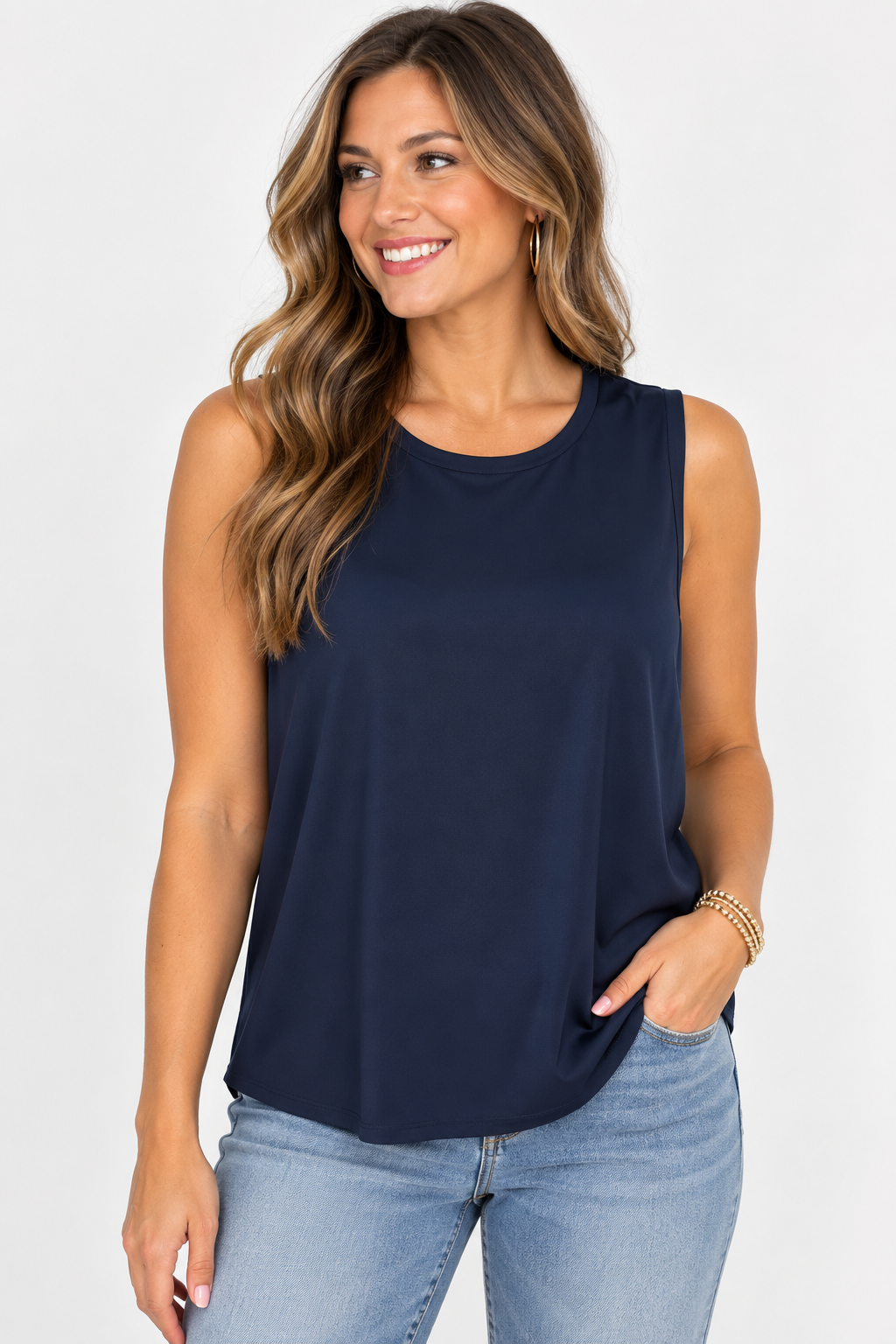 High Neck Knit Tank Top
