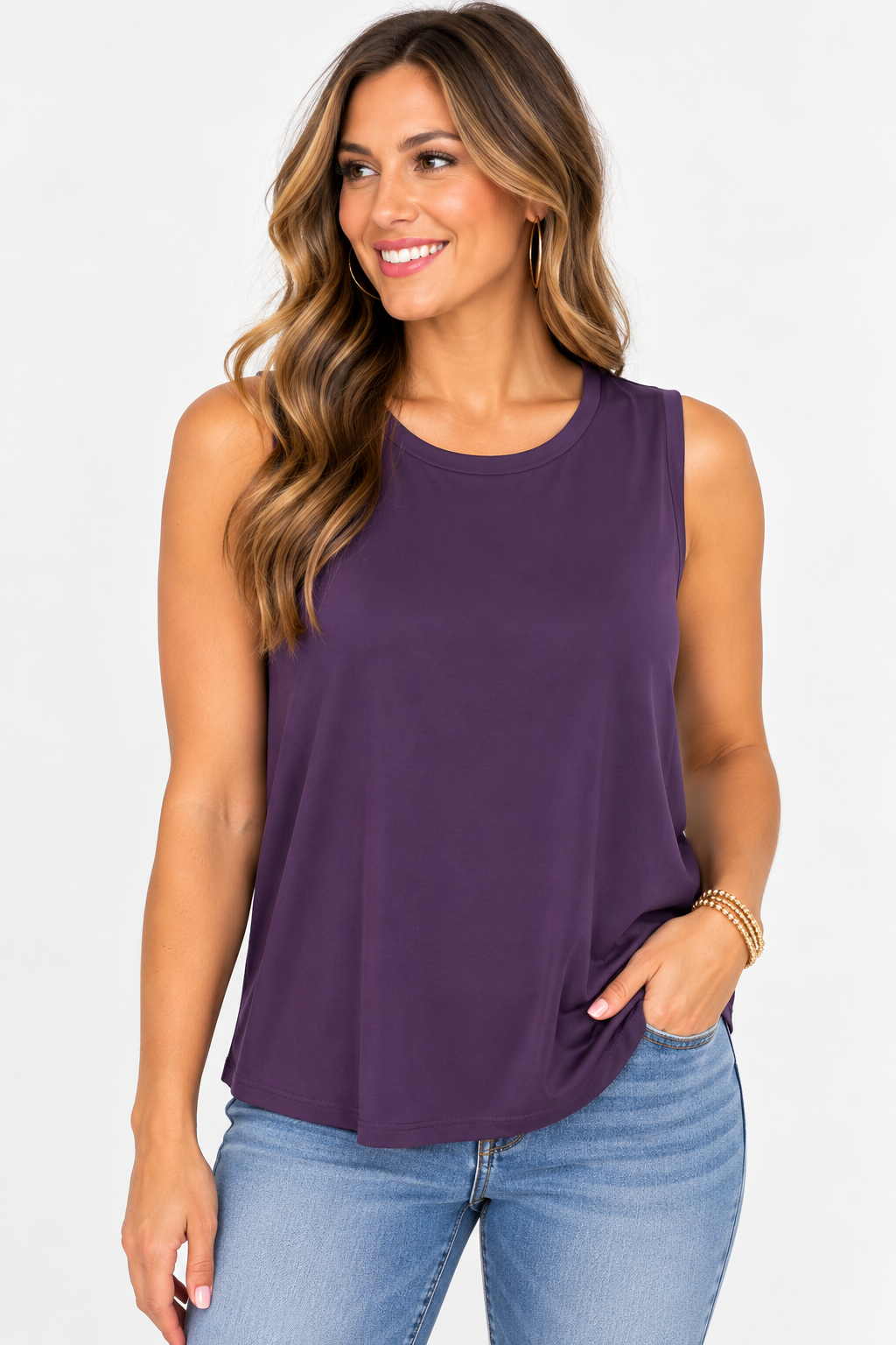 High Neck Knit Tank Top