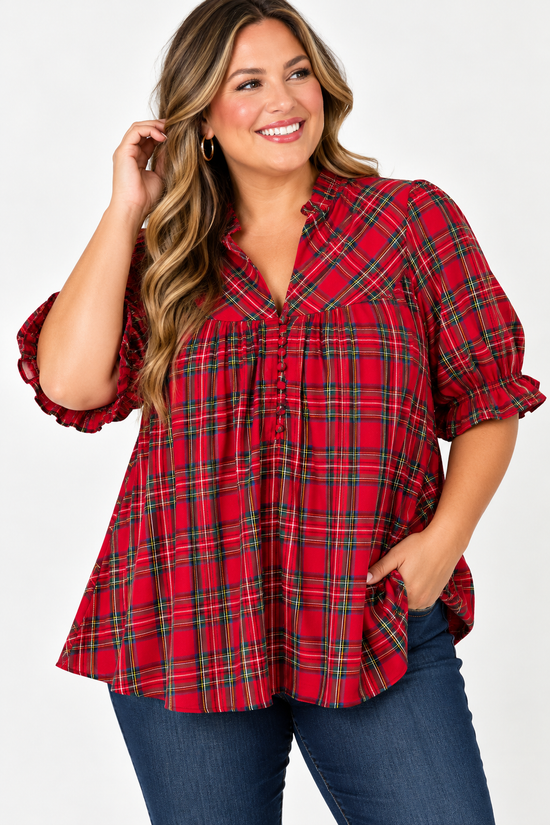 Daphne Plaid Top
