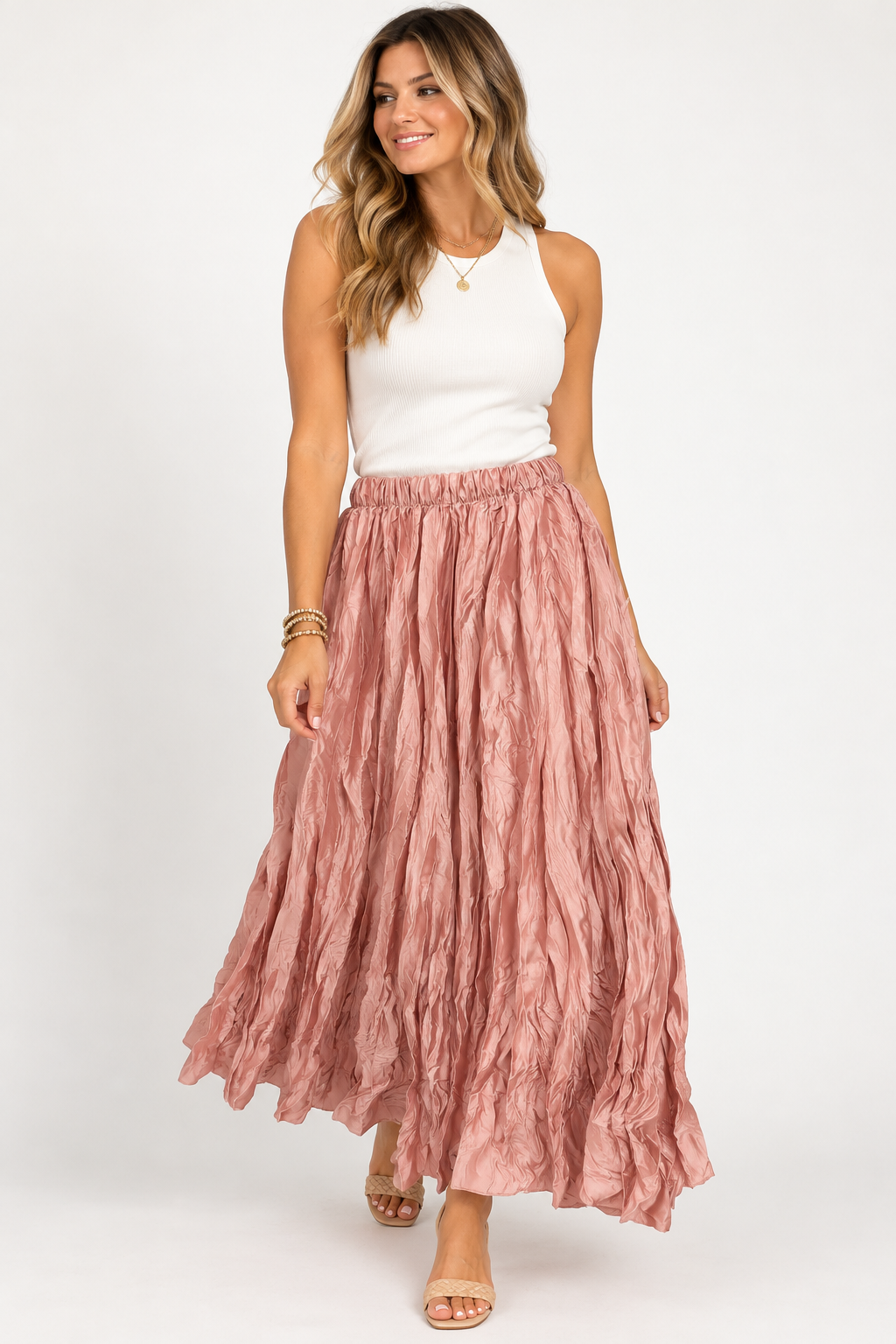 Loretta Crinkle Maxi Skirt