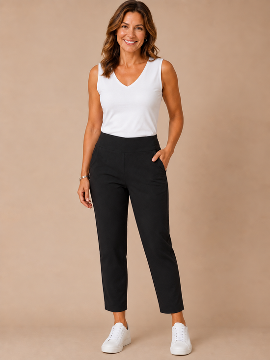 Streamline Chic Pull-On Ankle Pant
