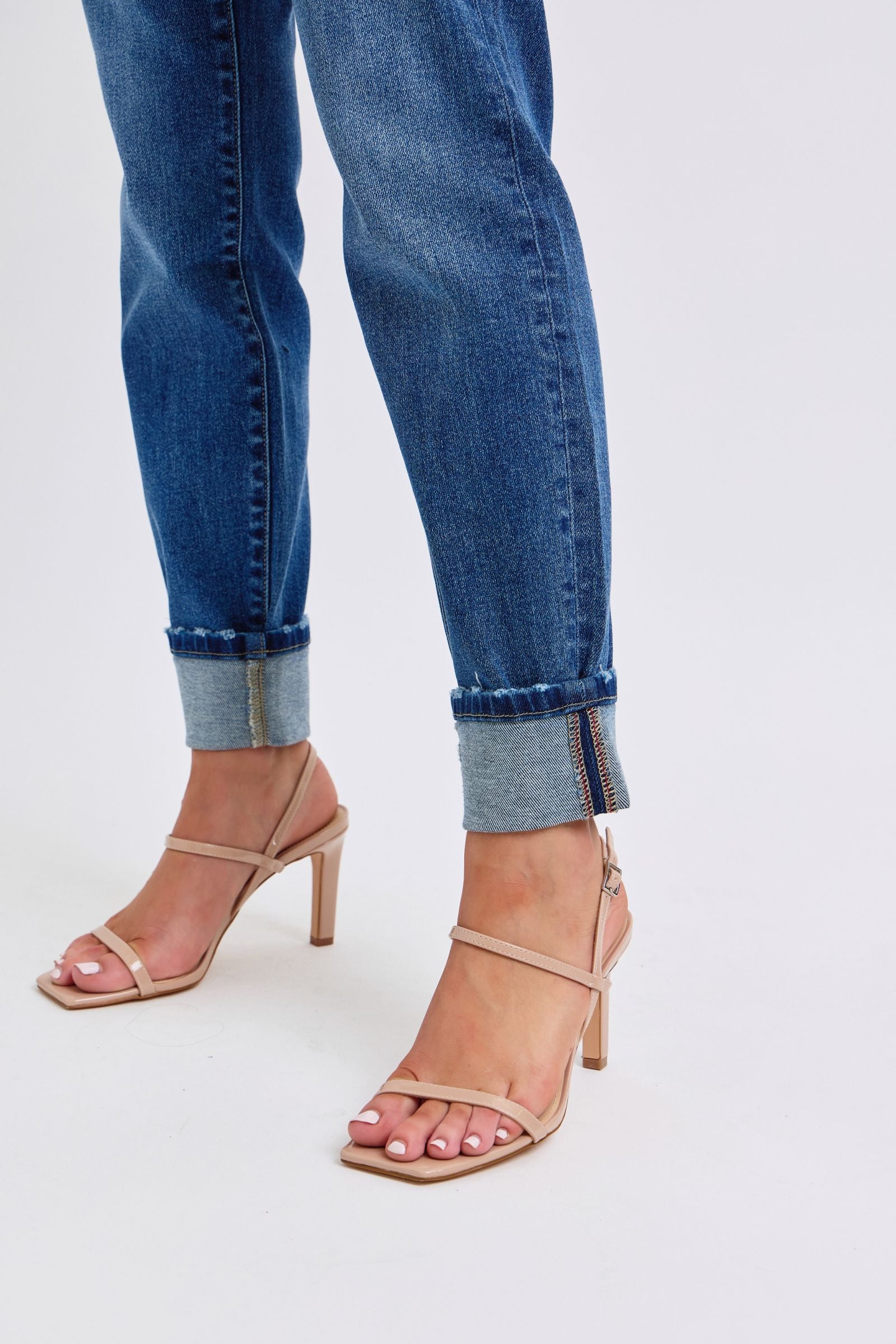 Judy Blue Mid Rise Wash Boyfriend with Cuff