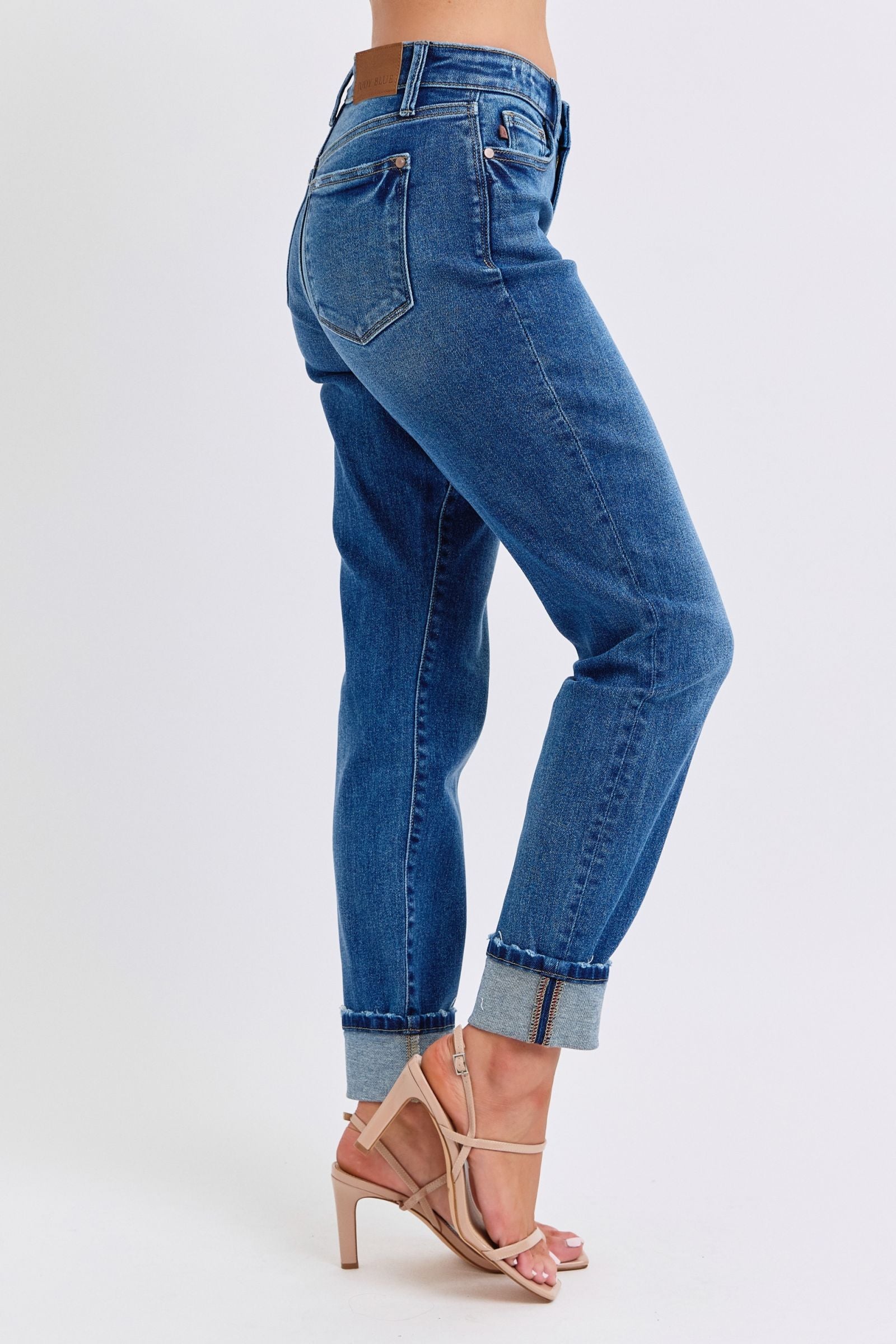 Judy Blue Mid Rise Wash Boyfriend with Cuff