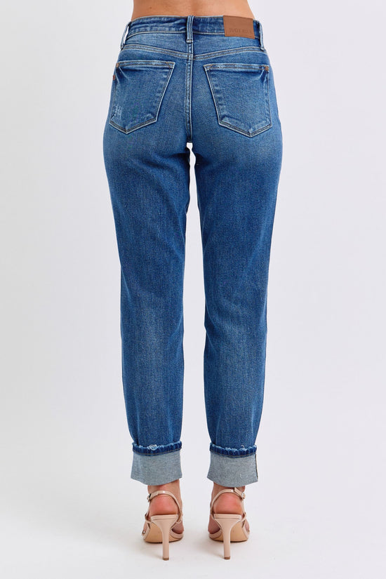Judy Blue Mid Rise Wash Boyfriend with Cuff