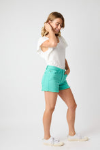 Load image into Gallery viewer, Judy Blue Mid Rise Garment Dyed Fray Hem Shorts
