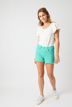 Load image into Gallery viewer, Judy Blue Mid Rise Garment Dyed Fray Hem Shorts

