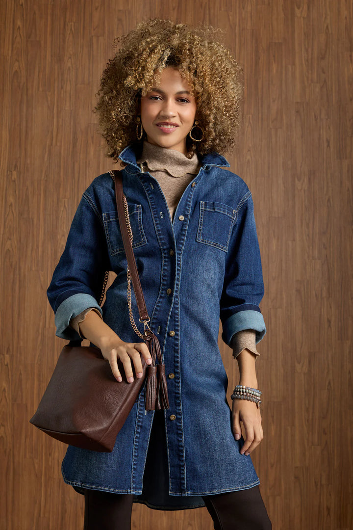 Bambu Soft Button Front Long Shacket *FINAL SALE*