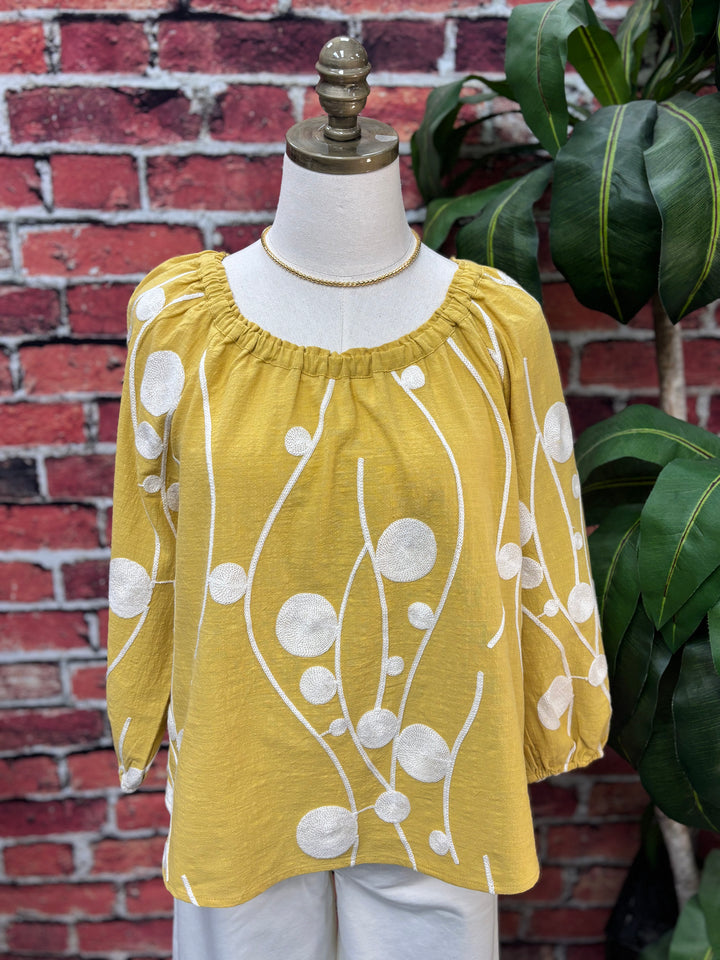 Golden Garden Embroidered Blouse