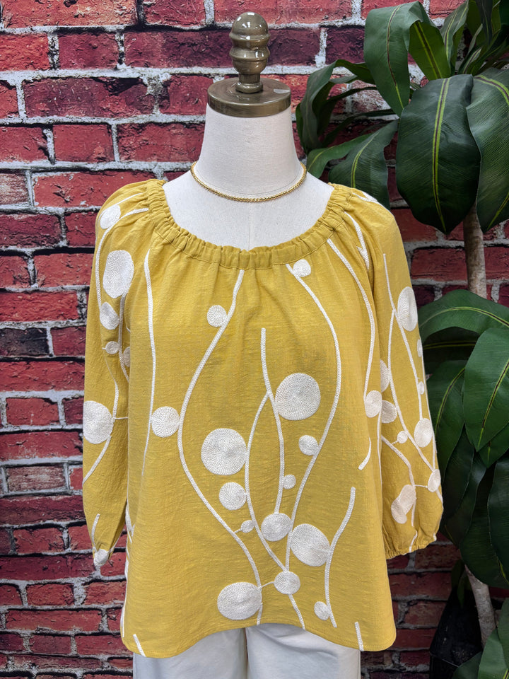 Golden Garden Embroidered Blouse