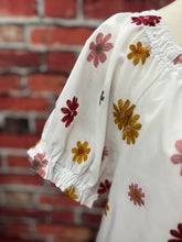 Load image into Gallery viewer, Meadow Blossom Embroidered Peasant Top
