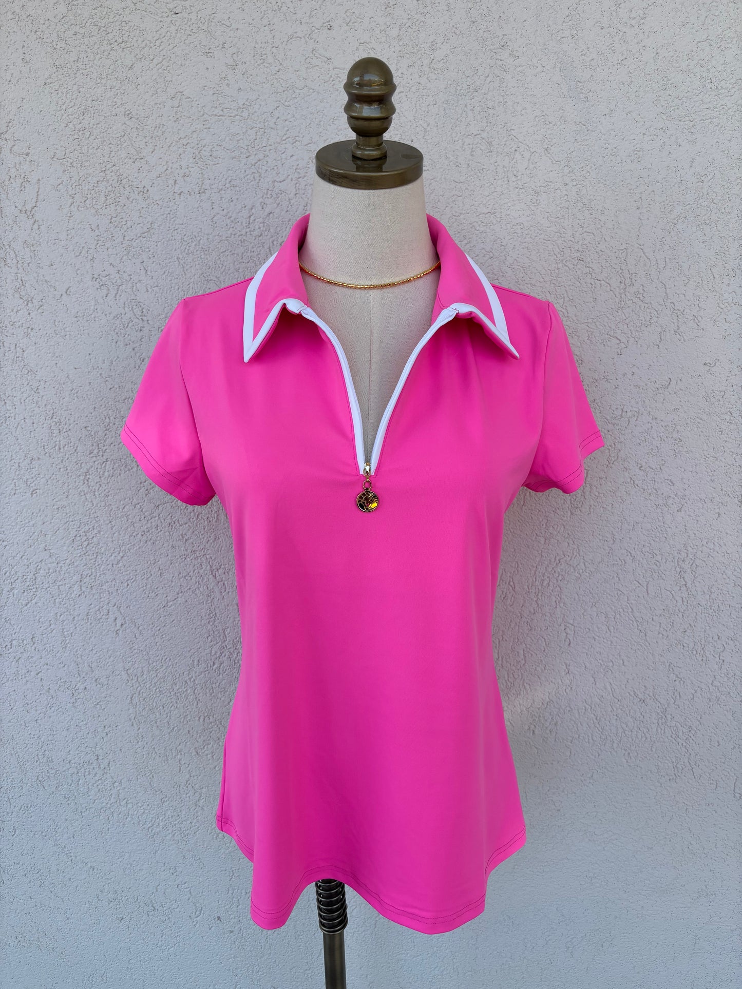 Amaia Front Zip Polo Top