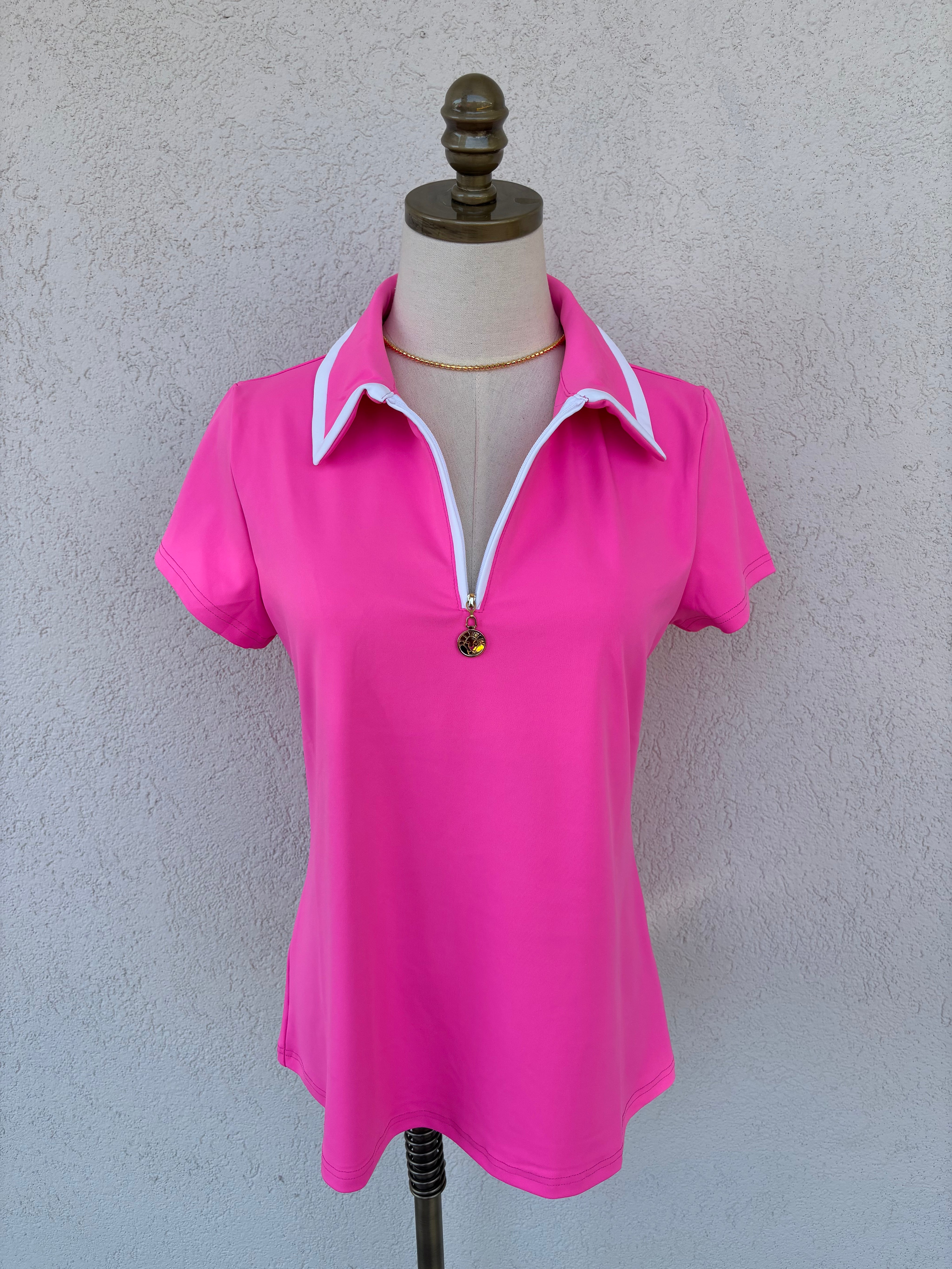 Amaia Front Zip Polo Top