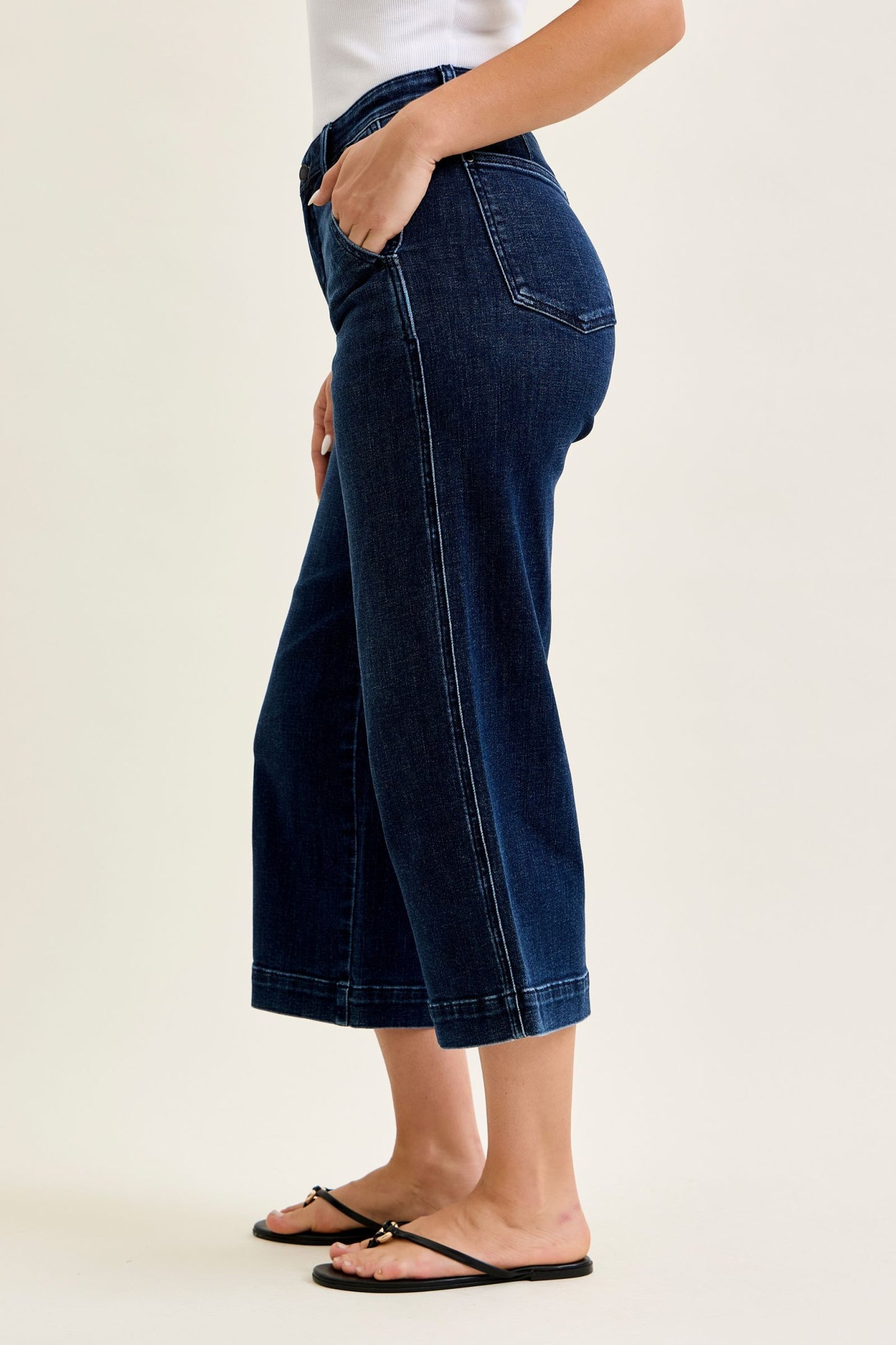 Judy Blue HW Ankle Wide Trouser