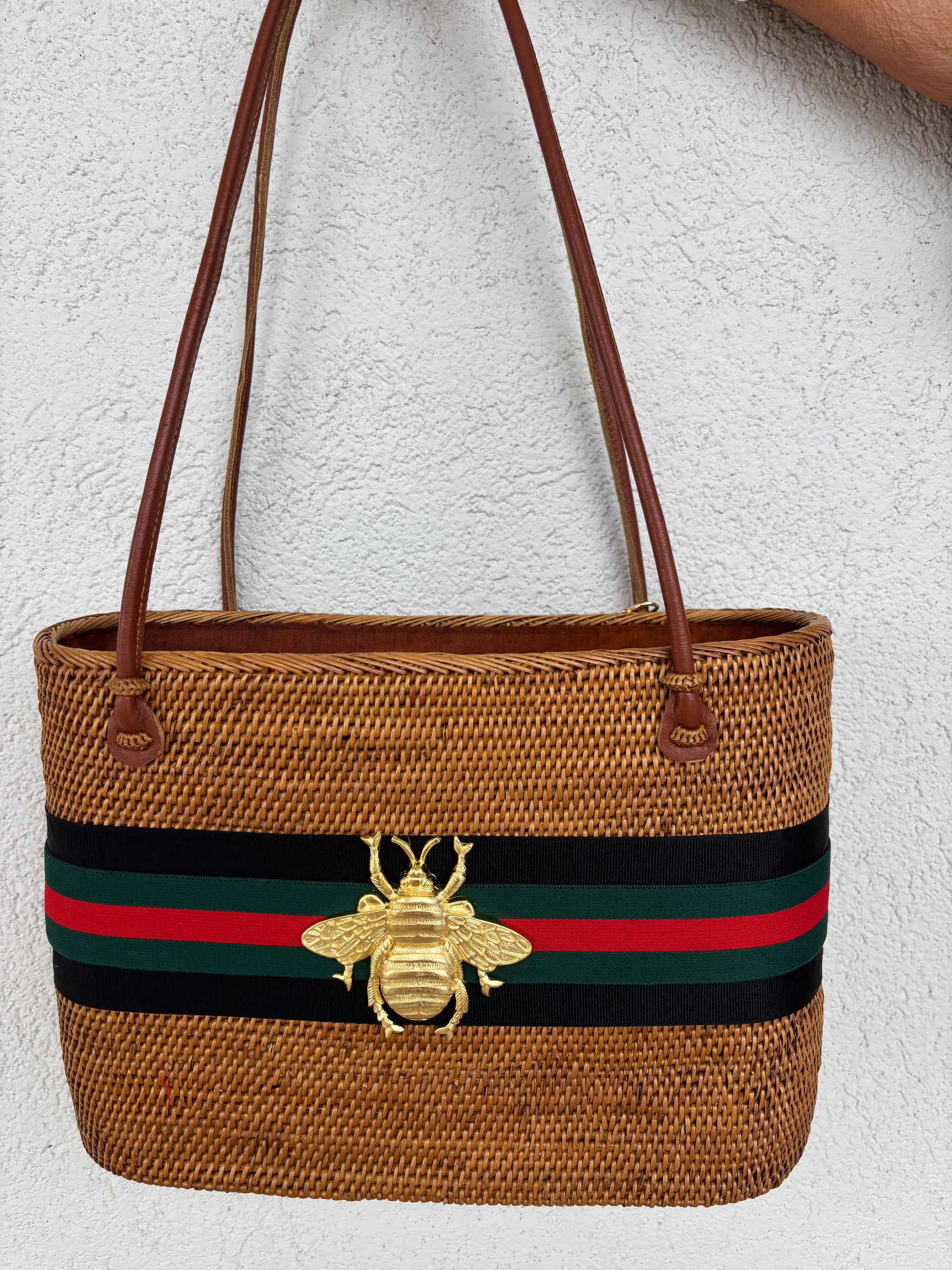 Bee Wicker Tote