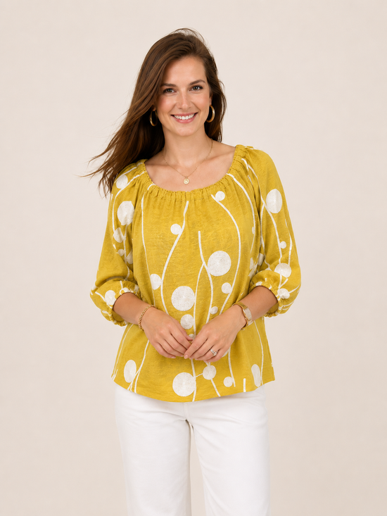 Golden Garden Embroidered Blouse *FINAL SALE*
