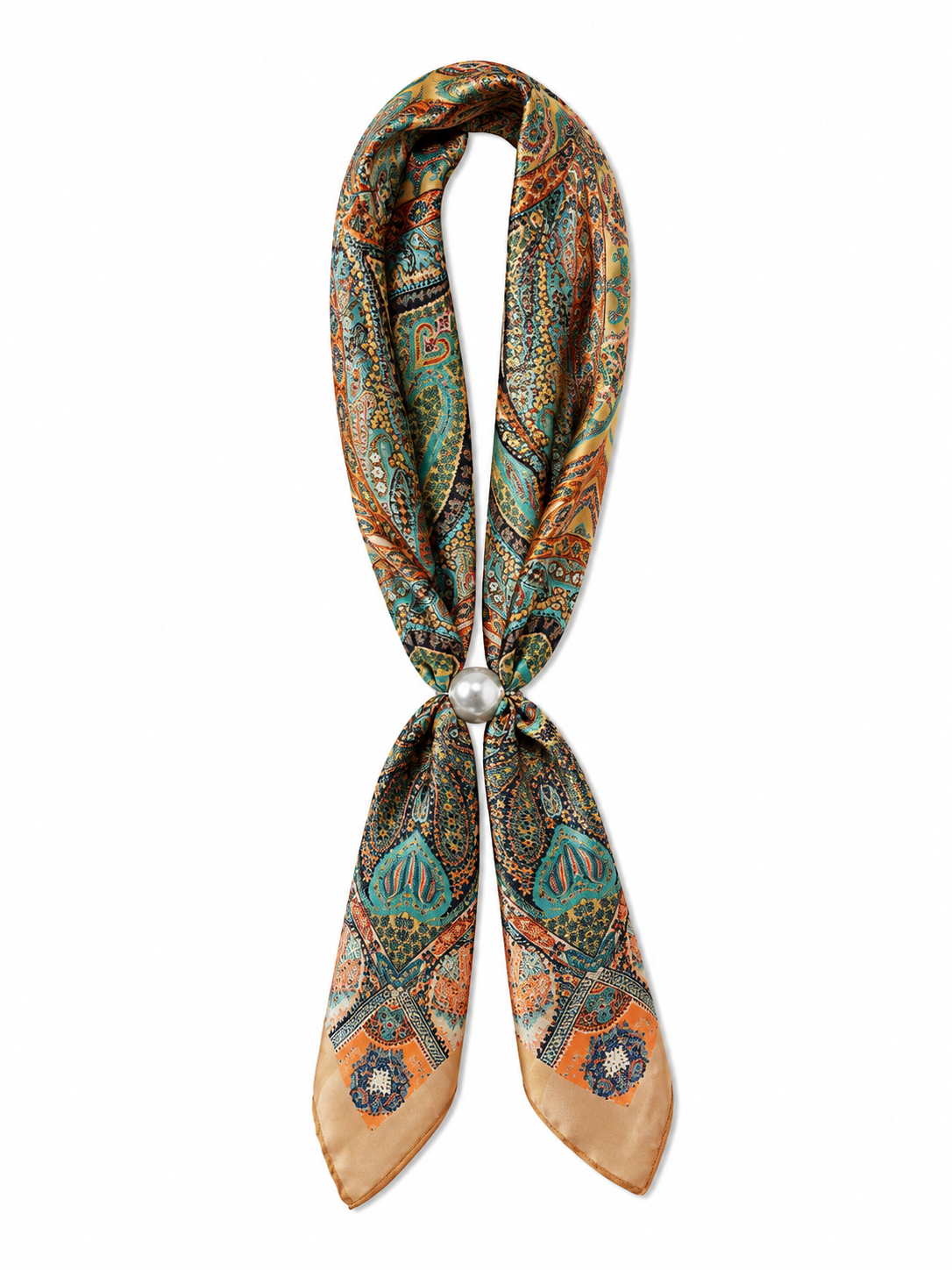 Scarf With Magnetic Pearl