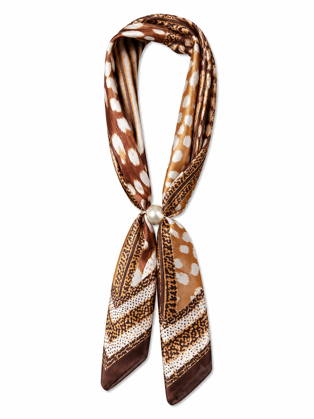 Scarf With Magnetic Pearl