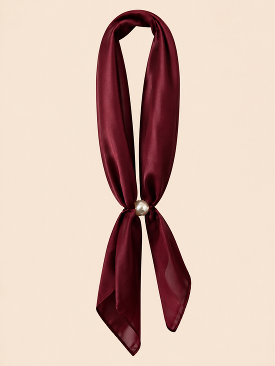 Scarf With Magnetic Pearl