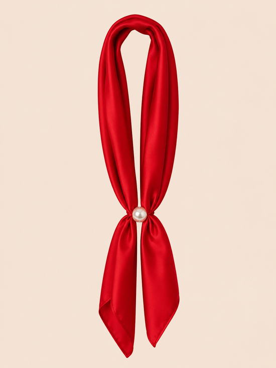 Scarf With Magnetic Pearl