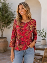 Load image into Gallery viewer, Sunset Paisley Mesh Blouse
