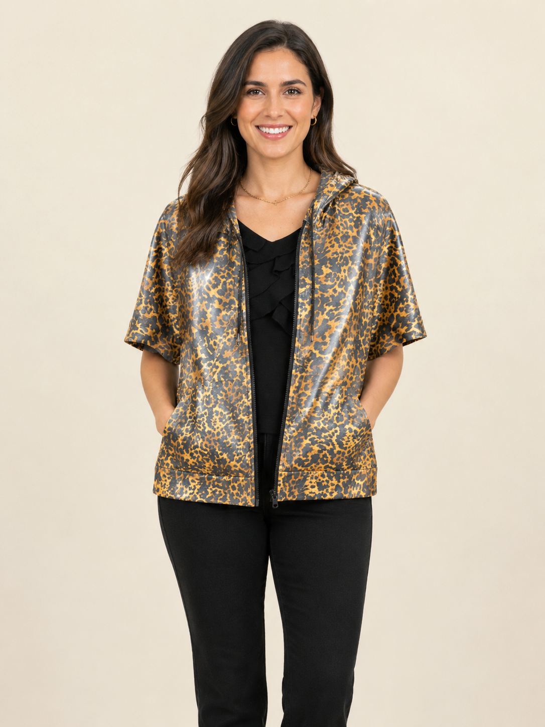 Wild Shine Leopard Zip Hoodie