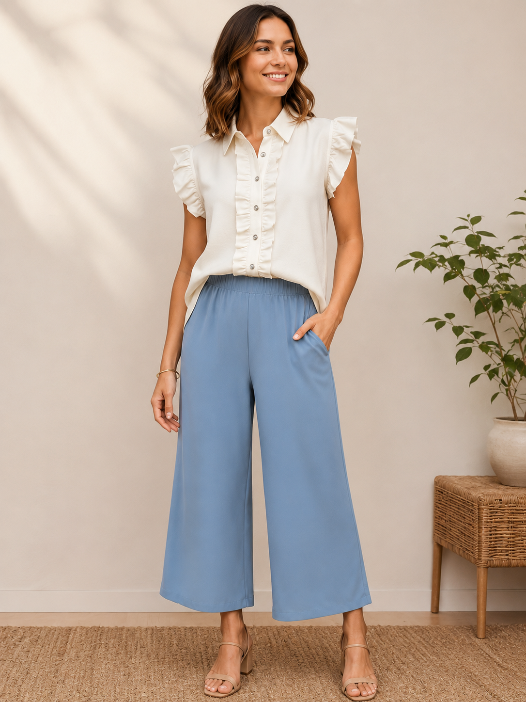 Wide Leg Gaucho Pant