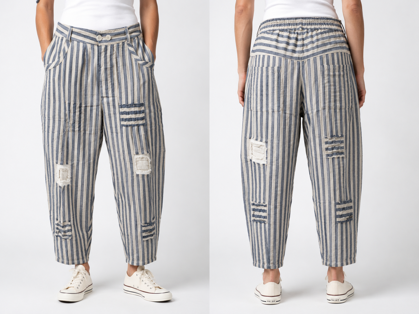 Boho Linen Stripe Pants